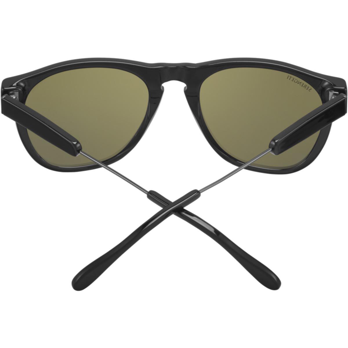 AMBOY, Shiny Black Acetate with Shiny Dark Gunmetal Metal-Mineral Polarized 555nm Cat 3 to 3, hi-res image number null